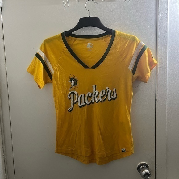 STARTER Tops - STARTER  packers Women's Yellow Packers Short Sleeve Tee